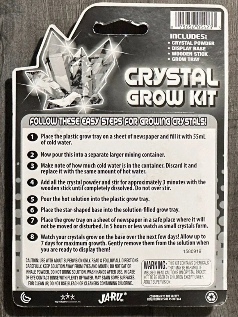 New Set of 4 Kidz Science Crystal Growing Kits in Blue, Green, Purple, & Clear